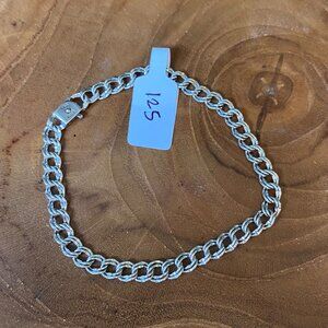 James Avery Medium Double Curb Charm Bracelet, Size S, Sterling Silver
